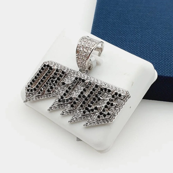 "925 Sterling Silver Plated CZ Pendant, INUS1BR296 - Picture 4 of 9
